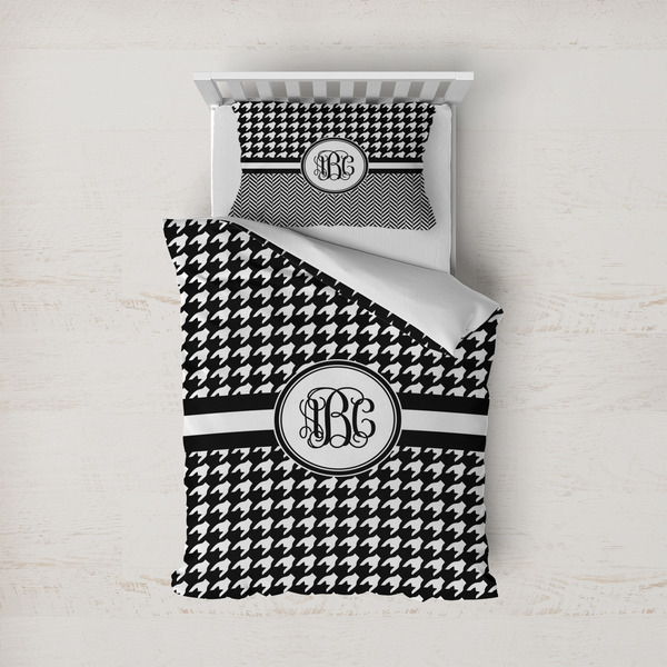 Custom Houndstooth Duvet Cover Set - Twin (Personalized)