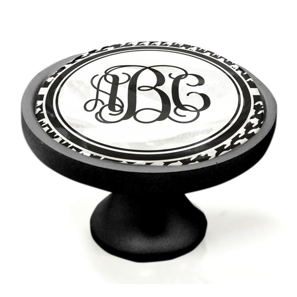 Houndstooth Black Custom Cabinet Knob (Side)