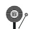 Houndstooth 5.5" Round Plastic Stir Sticks - Black - Double Sided (Personalized)