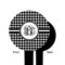 Houndstooth Black Plastic 6" Food Pick - Round - Single Sided - Front & Back