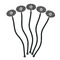 Houndstooth Black Plastic 7" Stir Stick - Oval - Fan