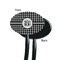 Houndstooth Black Plastic 7" Stir Stick - Single Sided - Oval - Front & Back