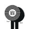 Houndstooth Black Plastic 7" Stir Stick - Single Sided - Round - Front & Back