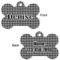 Houndstooth Bone Shaped Dog ID Tag - Large - Approval