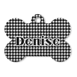 Houndstooth Bone Shaped Dog ID Tag (Personalized)