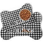 Houndstooth Bone Shaped Dog Food Mat (Personalized)