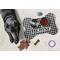 Houndstooth Bone Shaped Mat w/ Food & Water