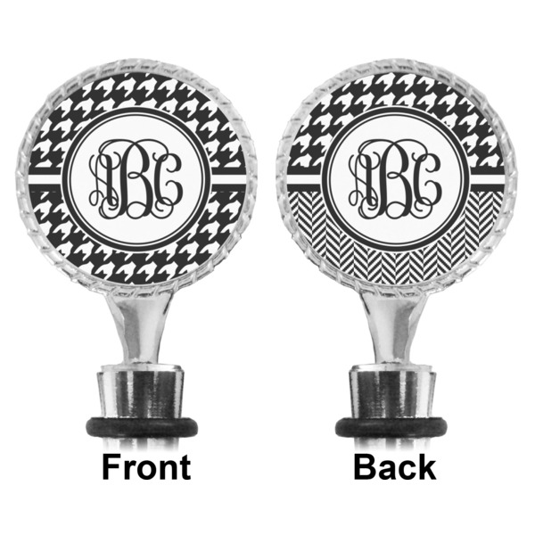 Houndstooth Bottle Stopper - Front and Back