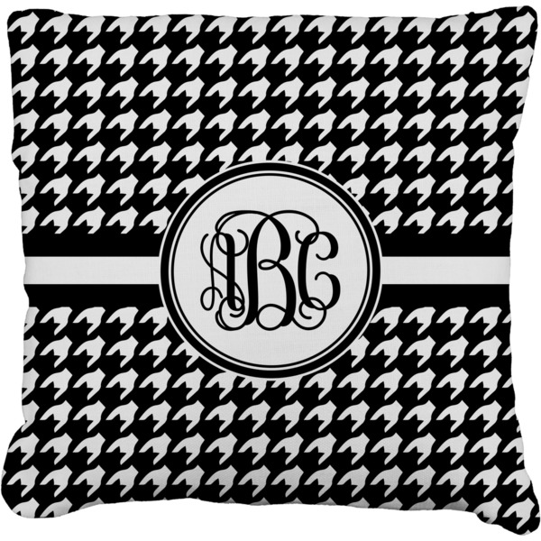 Custom Houndstooth Faux-Linen Throw Pillow 18" (Personalized)