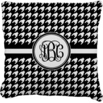 Houndstooth Faux-Linen Throw Pillow 20" (Personalized)