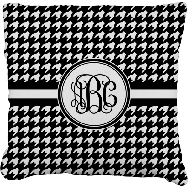 Custom Houndstooth Faux-Linen Throw Pillow 26" (Personalized)