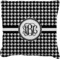 Houndstooth Faux-Linen Throw Pillow 26" (Personalized)