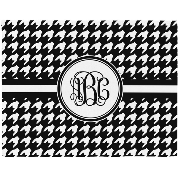 Custom Houndstooth Woven Fabric Placemat - Twill w/ Monogram
