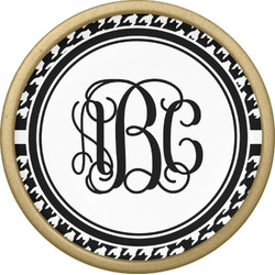 Houndstooth Cabinet Knob - Gold (Personalized)