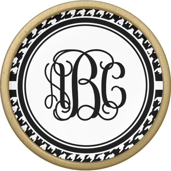 Houndstooth Cabinet Knob - Gold - Front