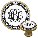 Houndstooth Cabinet Knob - Gold (Personalized)