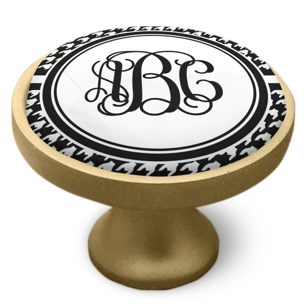 Houndstooth Cabinet Knob - Gold - Side