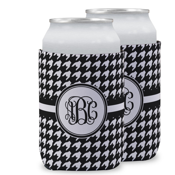 Custom Houndstooth Can Cooler (12 oz) w/ Monogram