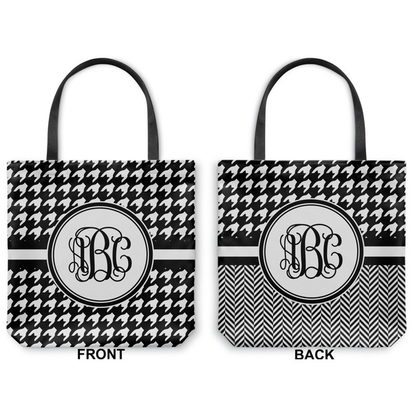 Houndstooth Canvas Tote - Front and Back