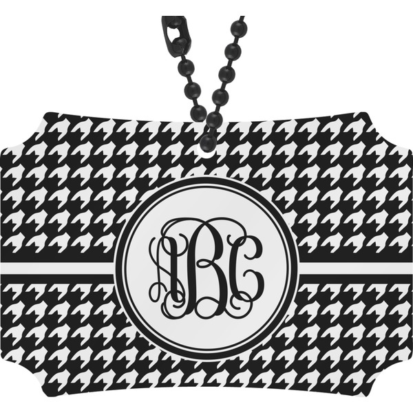 Custom Houndstooth Rear View Mirror Ornament (Personalized)