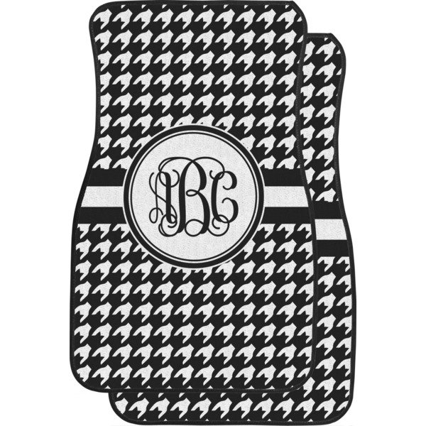 Custom Houndstooth Car Floor Mats (Front Seat) (Personalized)