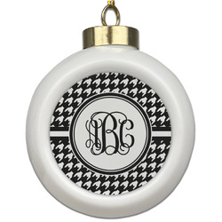 Houndstooth Ceramic Ball Ornament (Personalized)