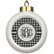 Houndstooth Ceramic Ball Ornament (Personalized)