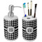 Houndstooth Ceramic Bathroom Accessories Set (Personalized)