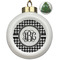 Houndstooth Ceramic Christmas Ornament - Xmas Tree (Front View)