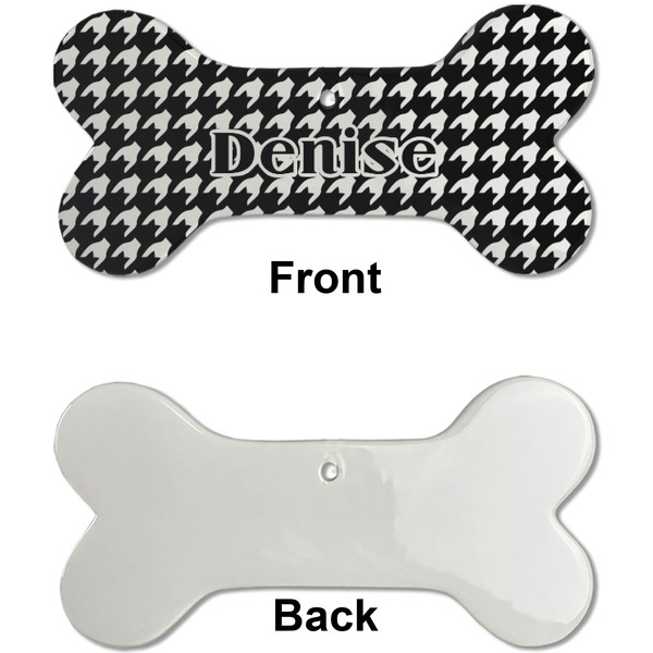 Houndstooth Ceramic Flat Ornament - Bone Front & Back Single Print (APPROVAL)