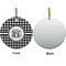 Houndstooth Ceramic Flat Ornament - Circle Front & Back (APPROVAL)