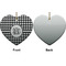 Houndstooth Ceramic Flat Ornament - Heart Front & Back (APPROVAL)