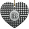 Houndstooth Ceramic Flat Ornament - Heart (Front)