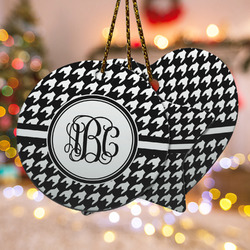 Houndstooth Ceramic Ornament w/ Monogram