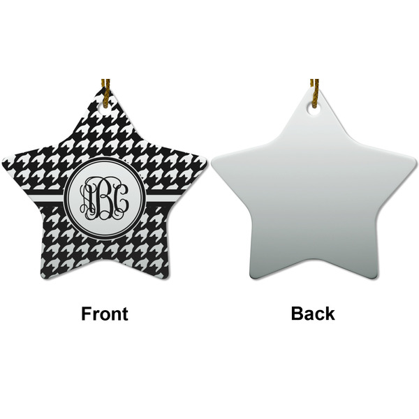 Houndstooth Ceramic Flat Ornament - Star Front & Back (APPROVAL)