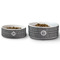 Houndstooth Ceramic Dog Bowls - Size Comparison