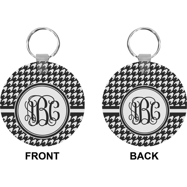 Houndstooth Circle Keychain (Front + Back)