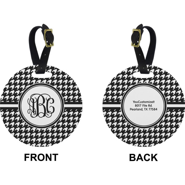 Houndstooth Circle Luggage Tag (Front + Back)