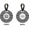 Houndstooth Circle Luggage Tag (Front + Back)