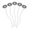 Houndstooth Clear Plastic 7" Stir Stick - Oval - Fan