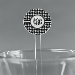 Houndstooth 5.5" Round Plastic Stir Sticks - Clear (Personalized)