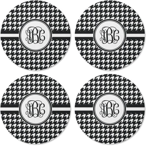 Houndstooth Coaster Round Rubber Back - Apvl