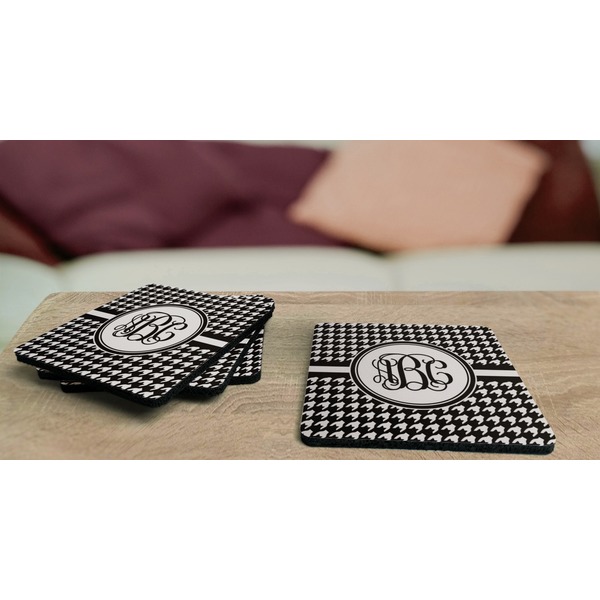 Houndstooth Coaster Rubber Back - On Coffee Table