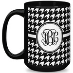 Houndstooth 15 Oz Coffee Mug - Black (Personalized)