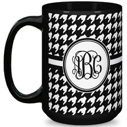 Houndstooth 15 Oz Coffee Mug - Black (Personalized)