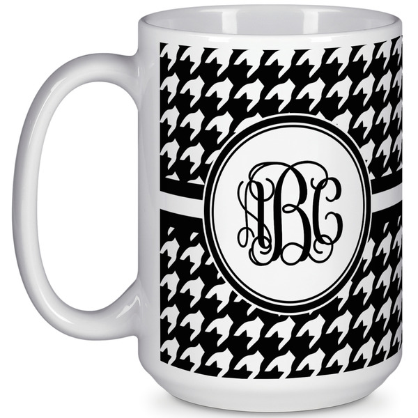 Custom Houndstooth 15 Oz Coffee Mug - White (Personalized)