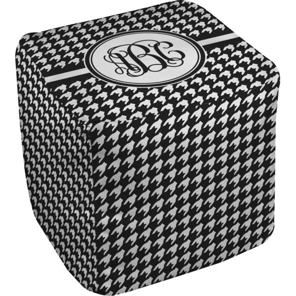 Custom Houndstooth Cube Pouf Ottoman - 13" (Personalized)