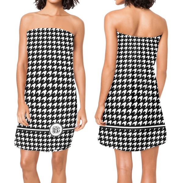 Houndstooth Custom Bath Wrap - Front & Back View
