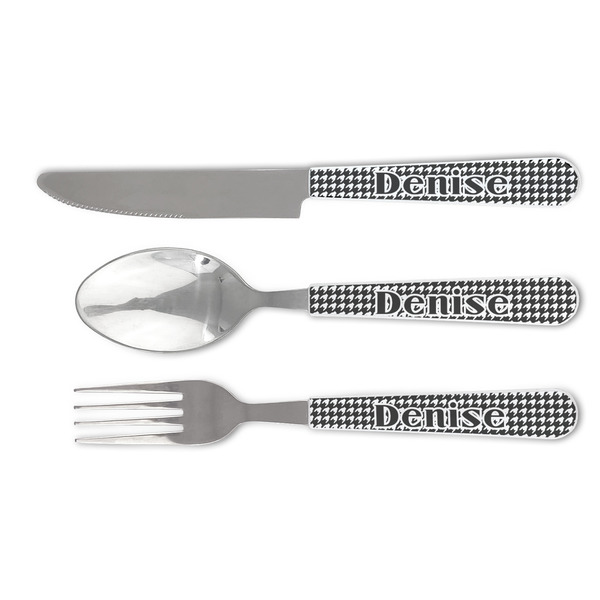 Custom Houndstooth Cutlery Set (Personalized)