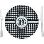 Houndstooth 10" Glass Lunch / Dinner Plates - Single or Set (Personalized)